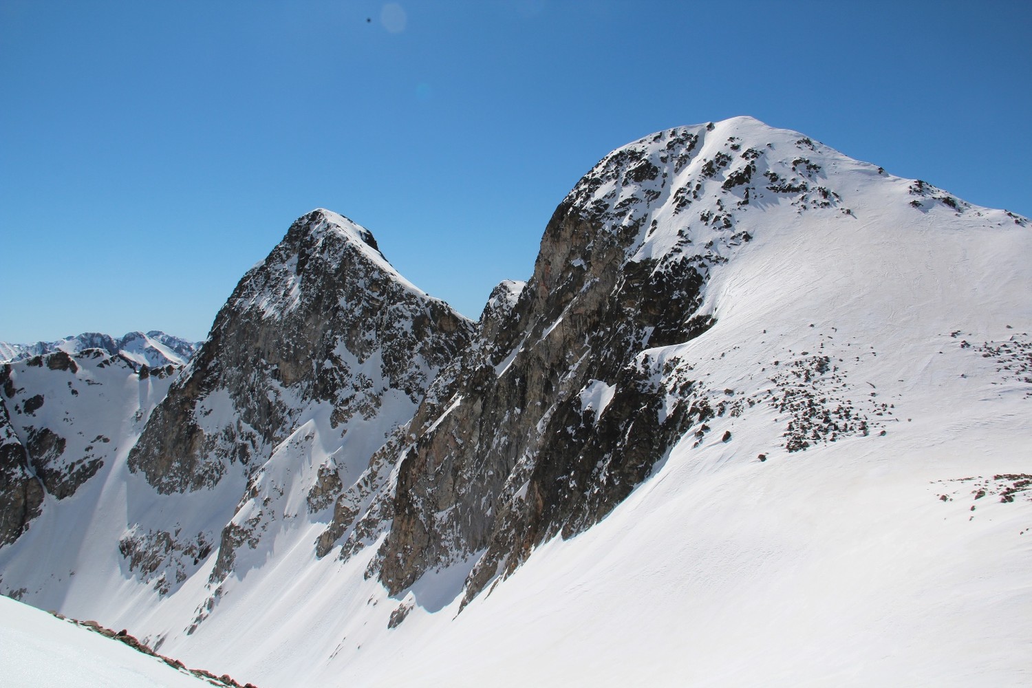 Petite Fâche et Pène d'Aragon, depuis le col