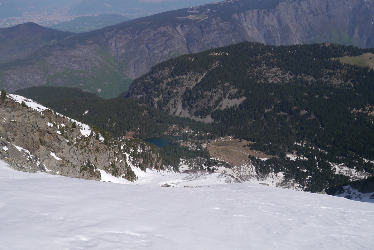 Couloir N du lac de la Courbe, feu sur le Poursollet