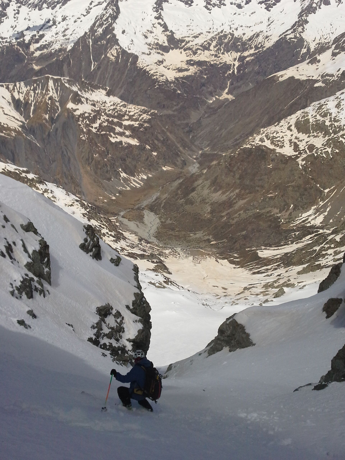 Couloir central, bonne neige