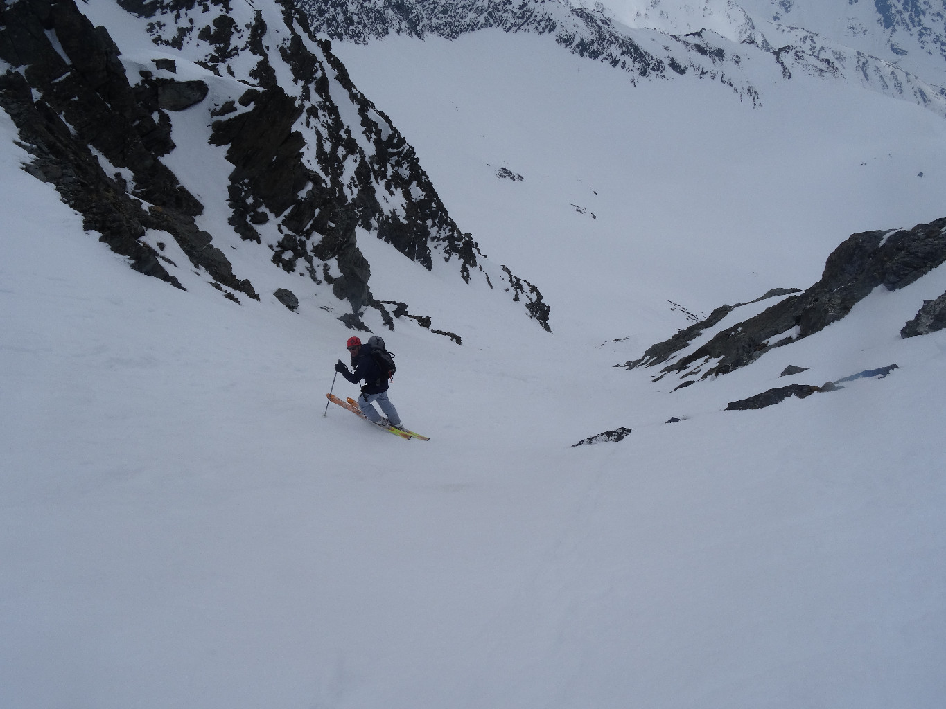 Neige de plus en plus dur au fur et à mesure de la descente