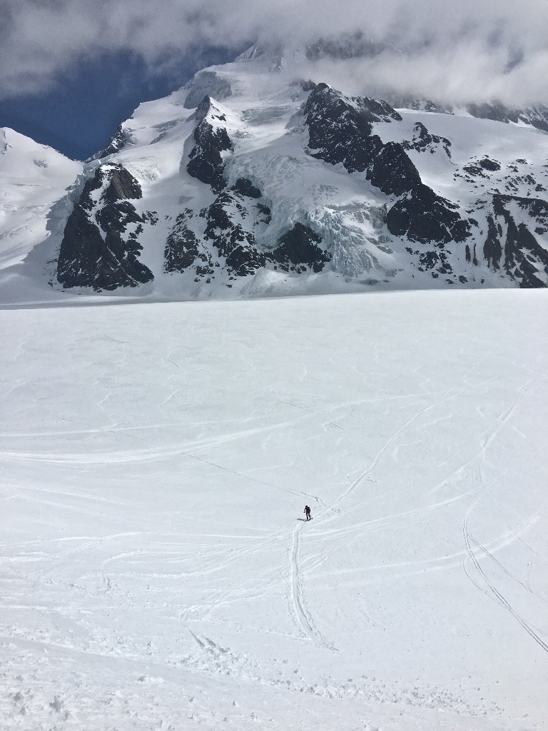 Au pied de la montée vers le Grünlücke, Finsteraarhorn en arrière-plan