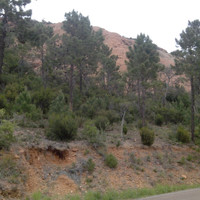 Rocher de Theole : le site vu parking.