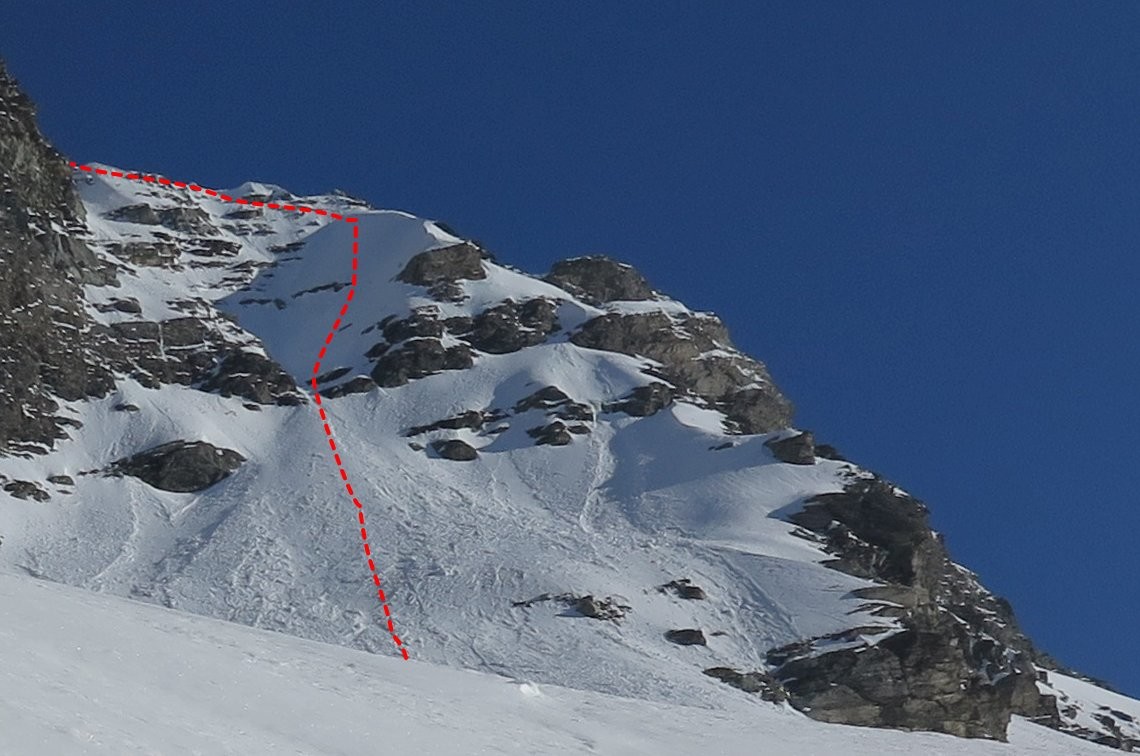 parete,la parte piu ripida sui48°