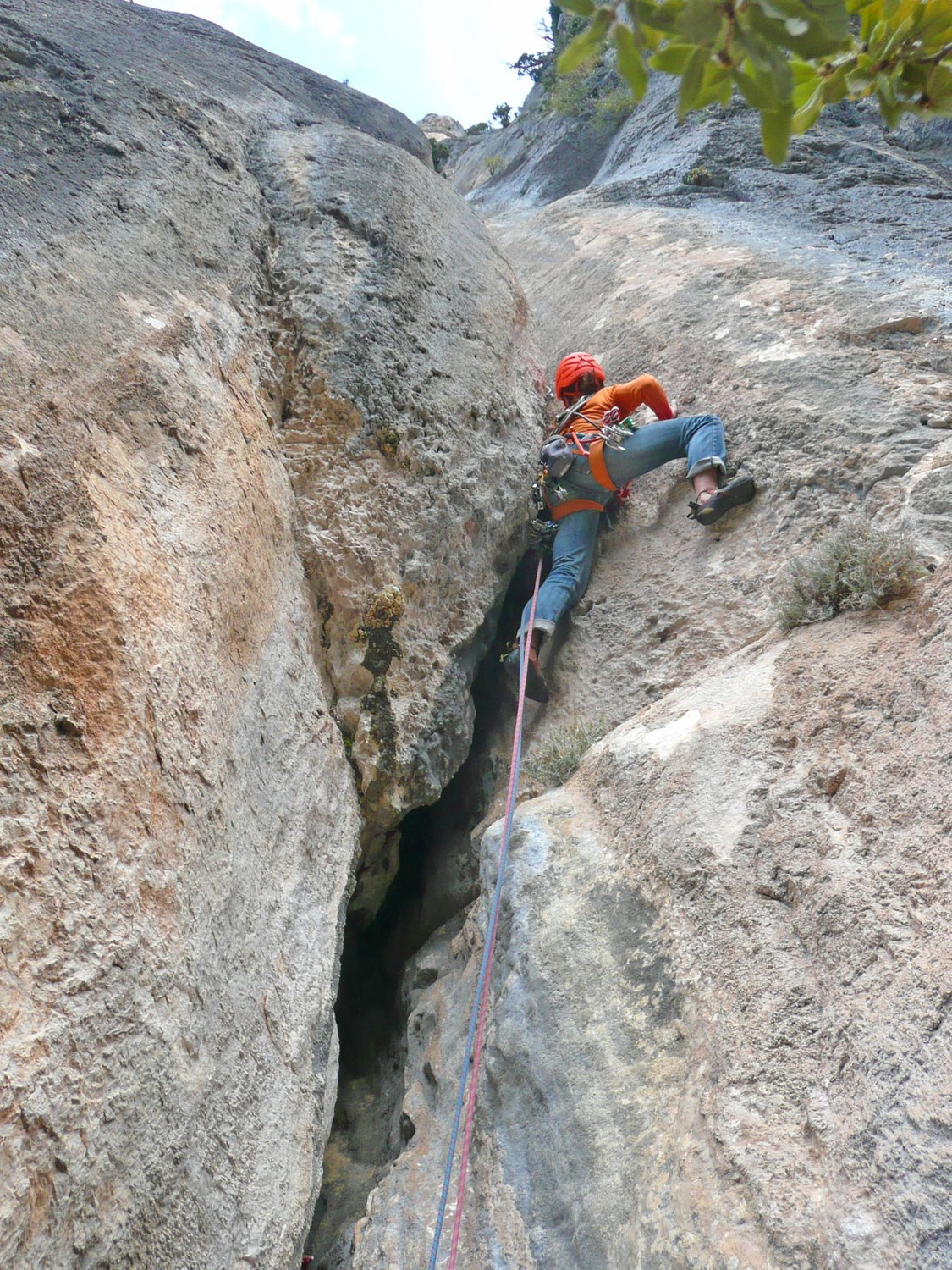 Ingrid au niveau du crux de L1