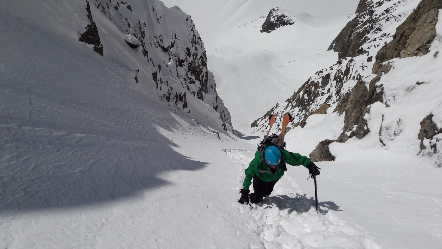 Dans le haut du couloir S de Roche Paillon