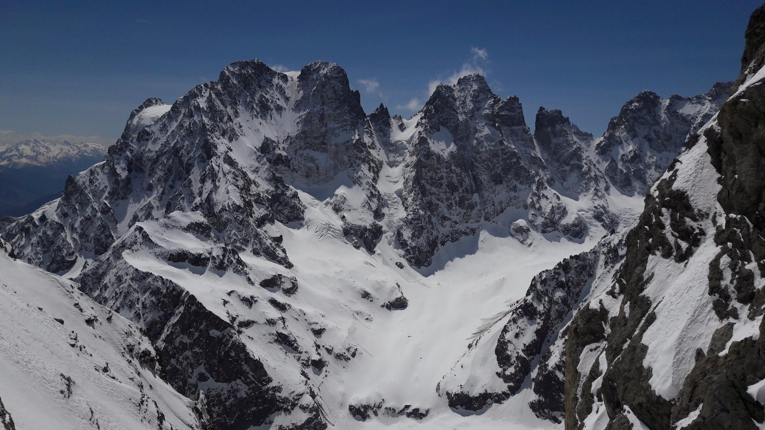 Les Géants du glacier Noir vus du Col de la Grande Sagne