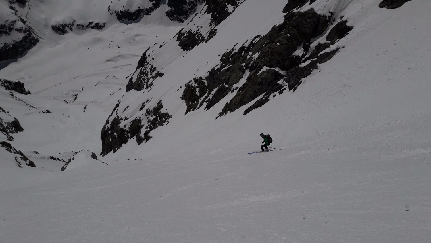 Dans le couloir S du Col de la Grande Sagne