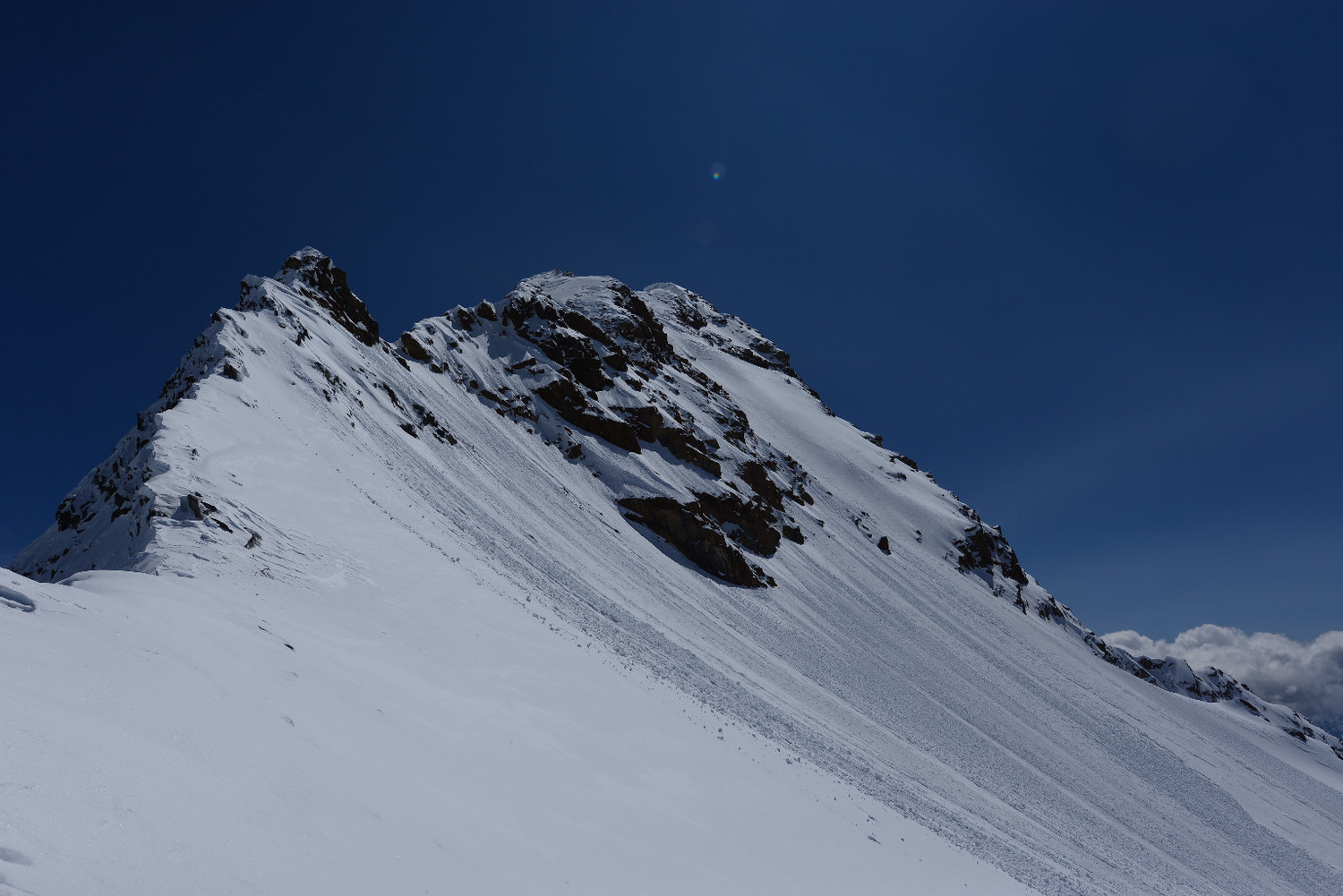 Il tratto alpinistico per salire al Monte Disgrazia dalla Sella di Pioda