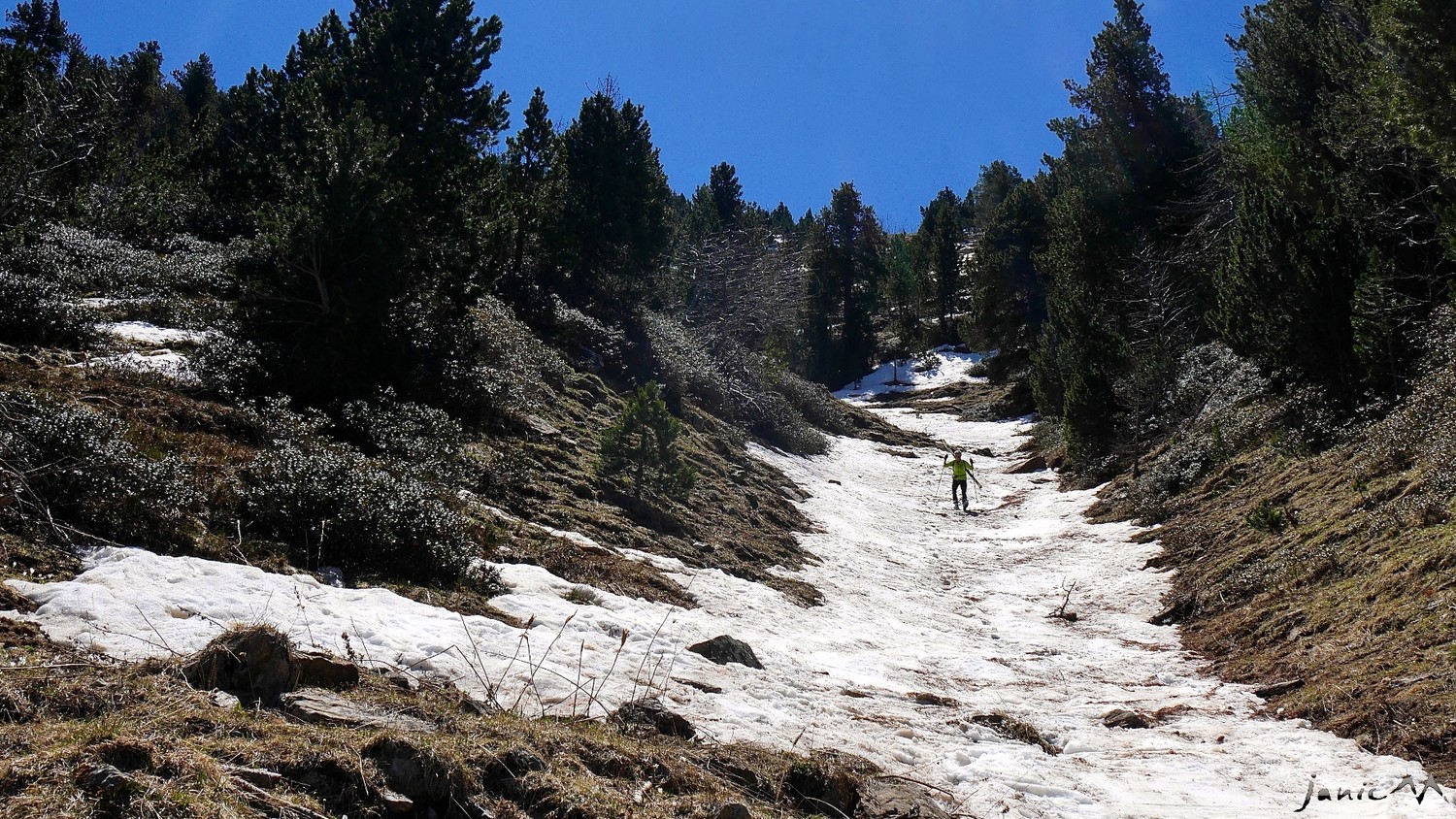 Le talweg au-dessus de la piste