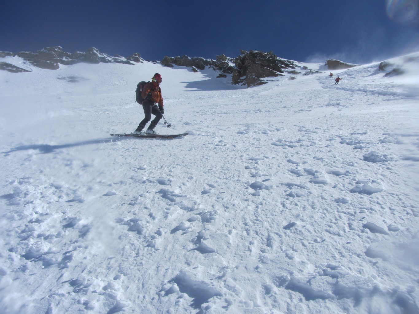 scendendo dalla cima