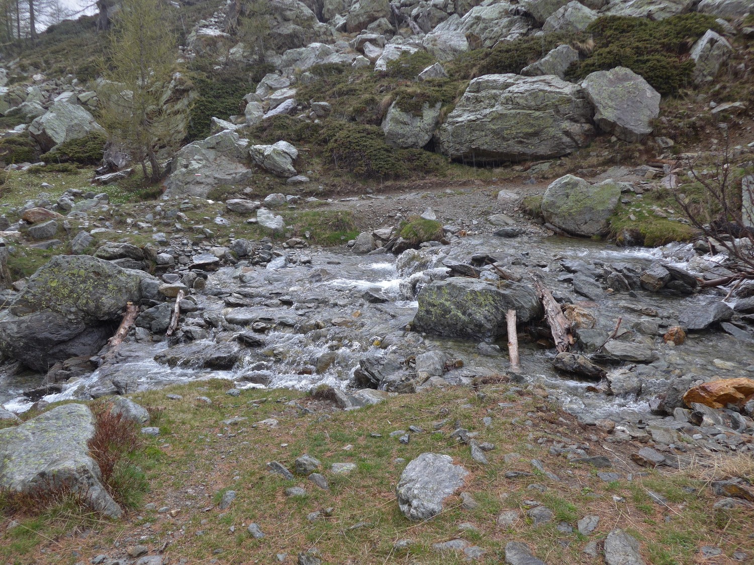 Le torrent n'as pas beaucoup d'eau, on traverse aisément.