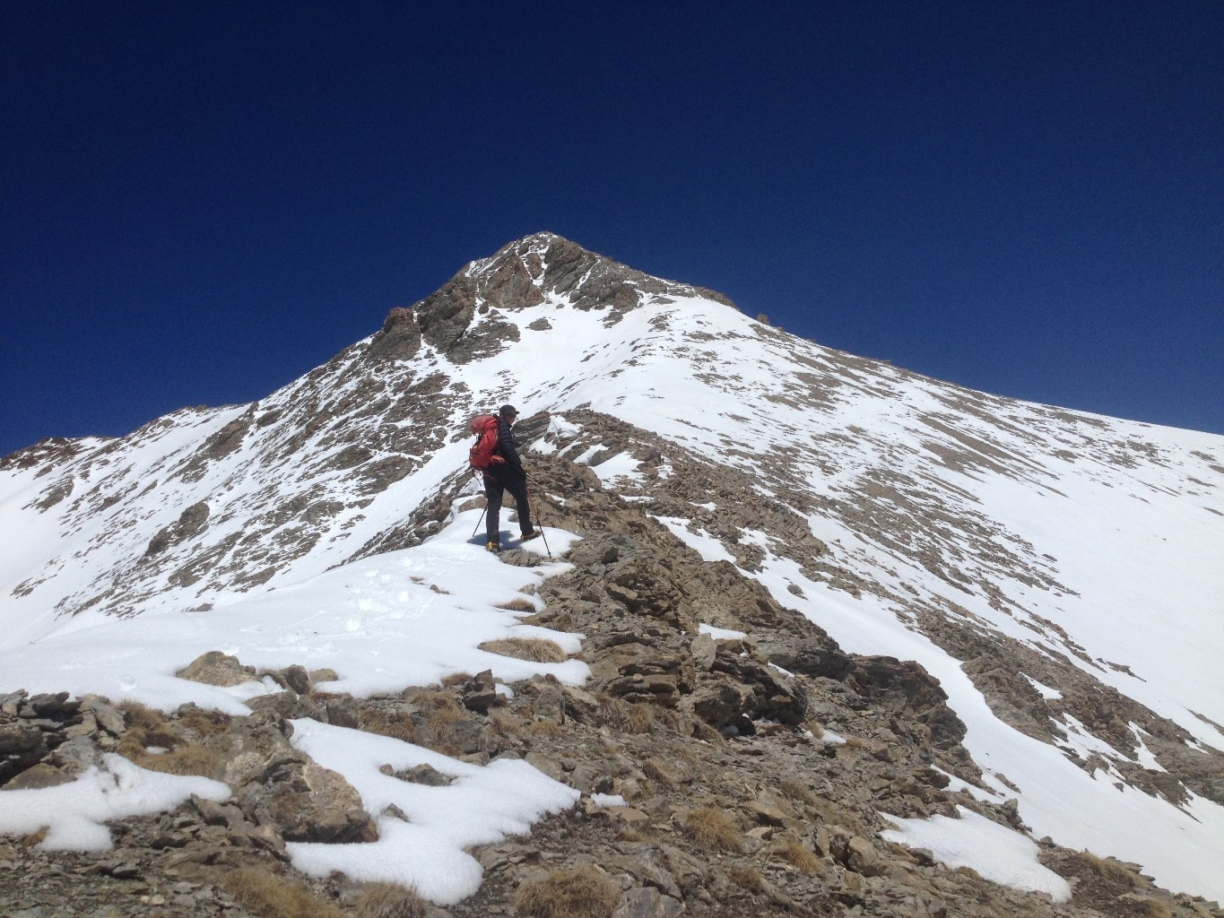 L'Arete Sud, en conditions mixte
