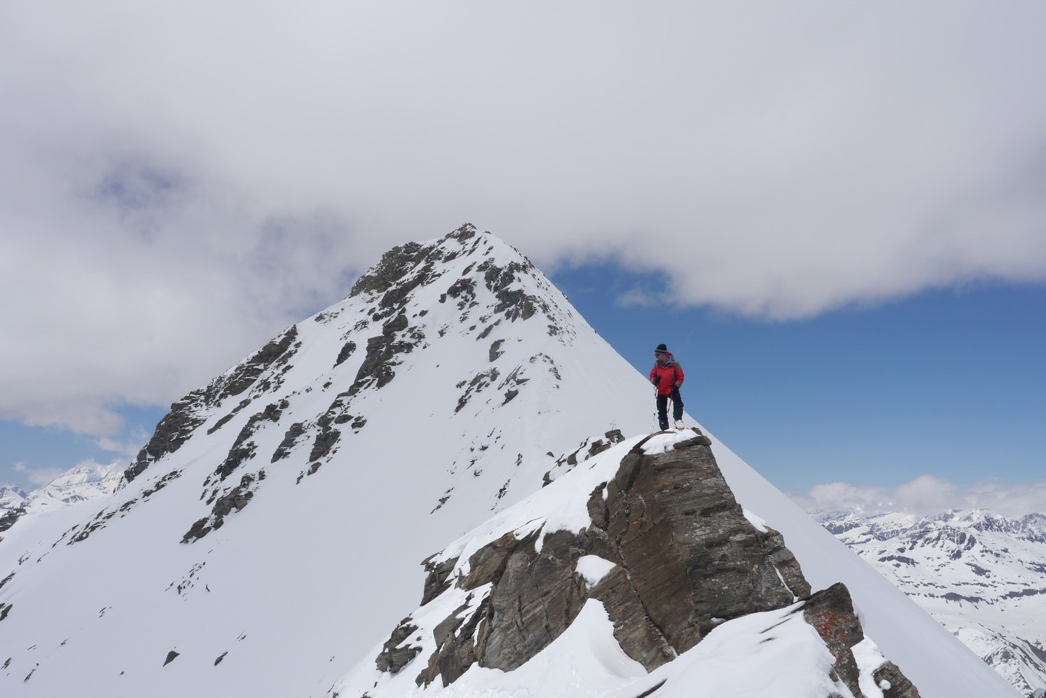 the ridge to the summit