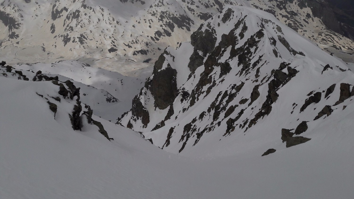 L'entrée du couloir SW de Rocher Blanc (descente numéro 1)