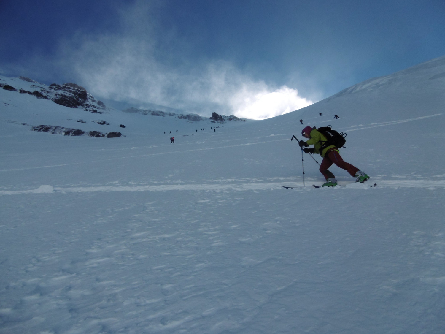 Montée à peaux dans les Grands Couloirs, raide quand même !