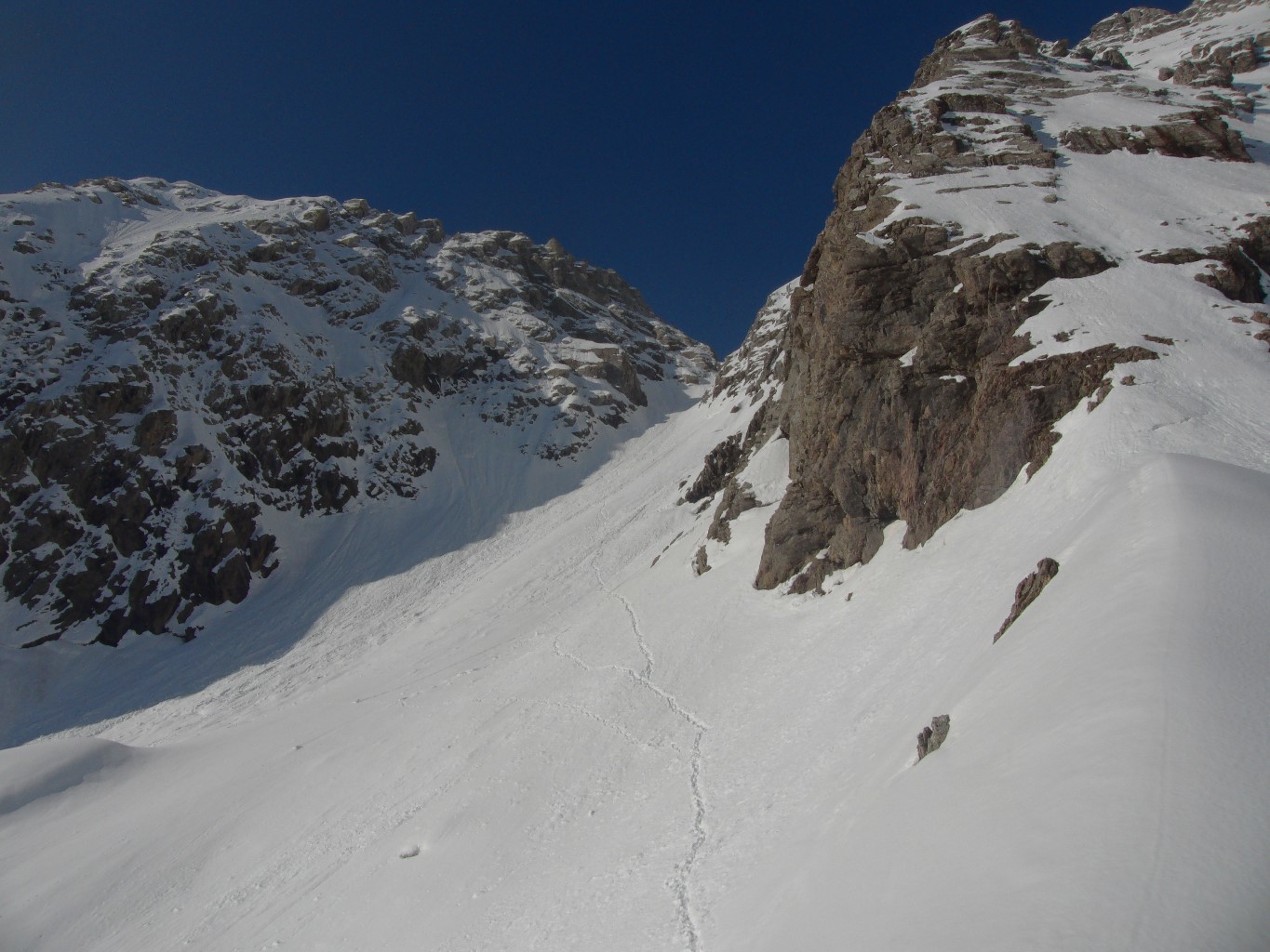 Le fameux couloir de Tuquerouye, en bonnes conditions.