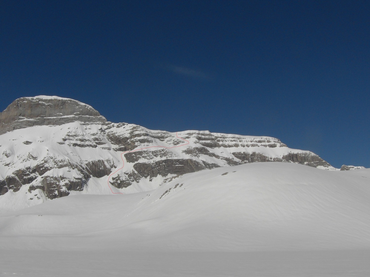 Tracé de la voie, depuis le lac Glacé.