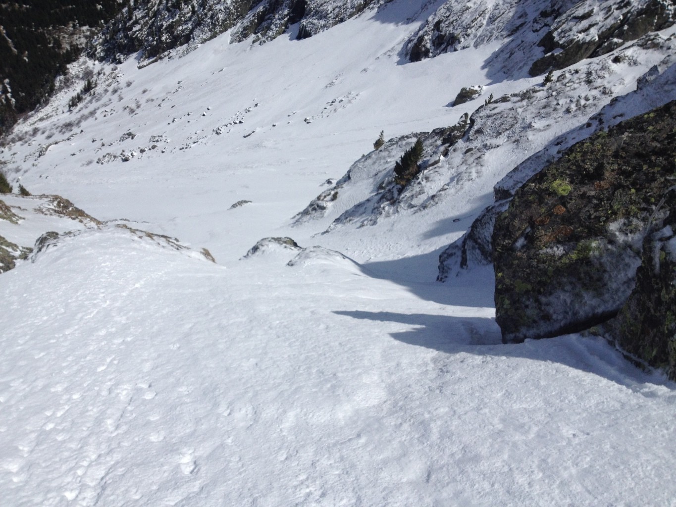 couloir sous le lac de la courbe, ça passe très bien