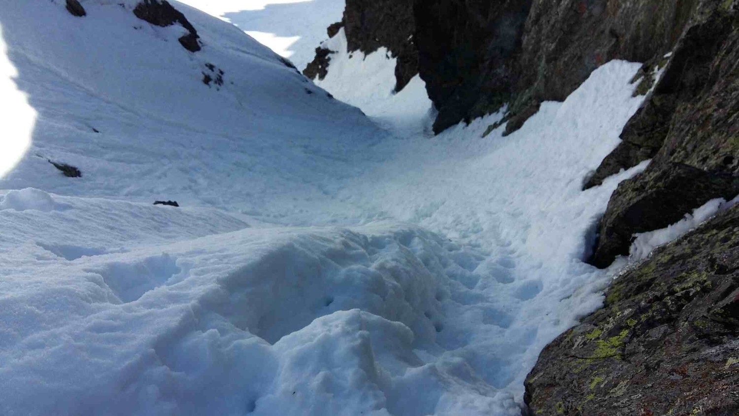 Partie haute du couloir Pas de la Cau