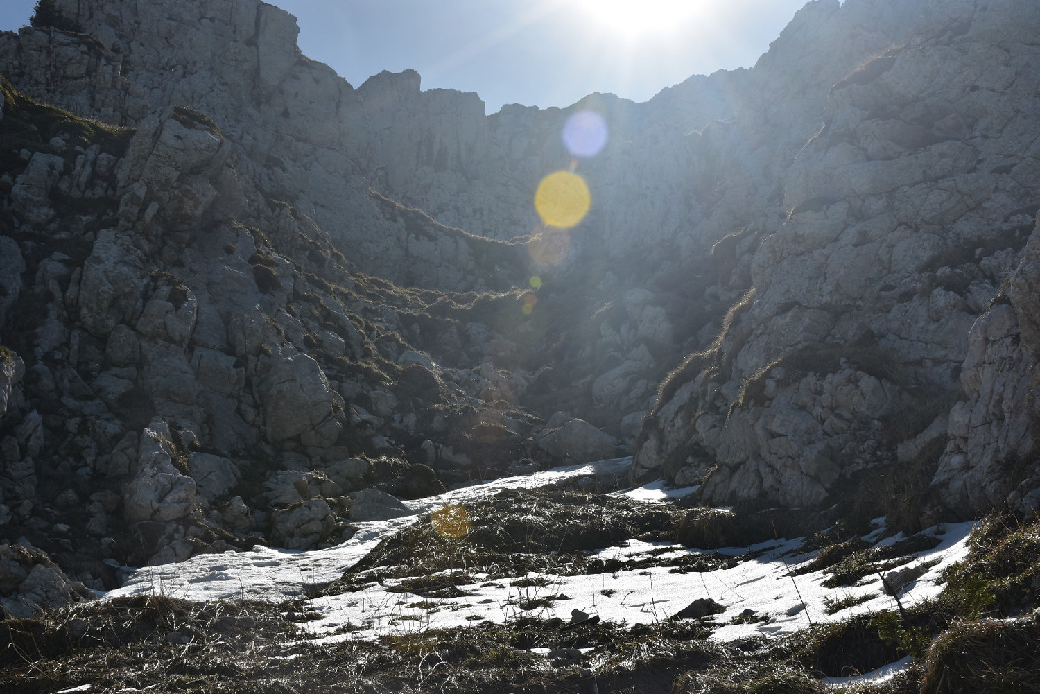 Entrada del Couloir, encara queda una mica de neu...