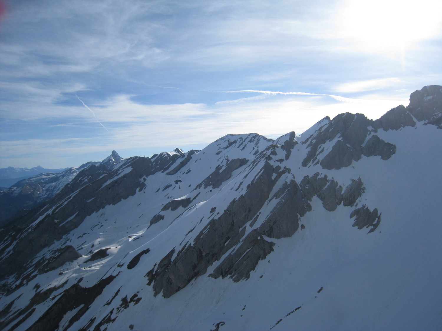 la chaîne des Aravis jusqu'à la PP Pte 2370m-