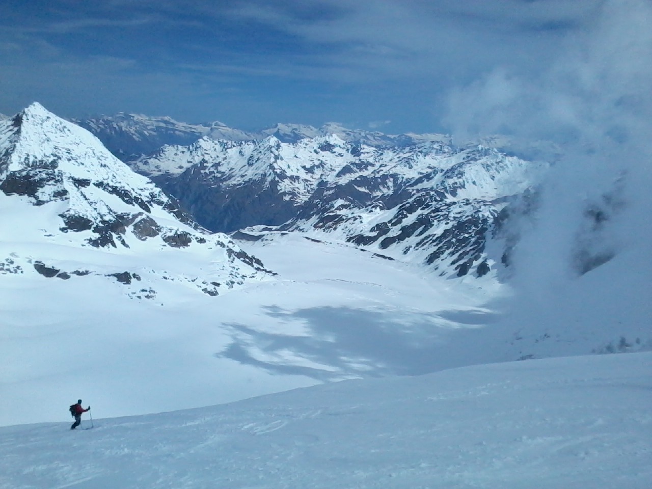 Depuis le plateau du déjeuner vers le refuge