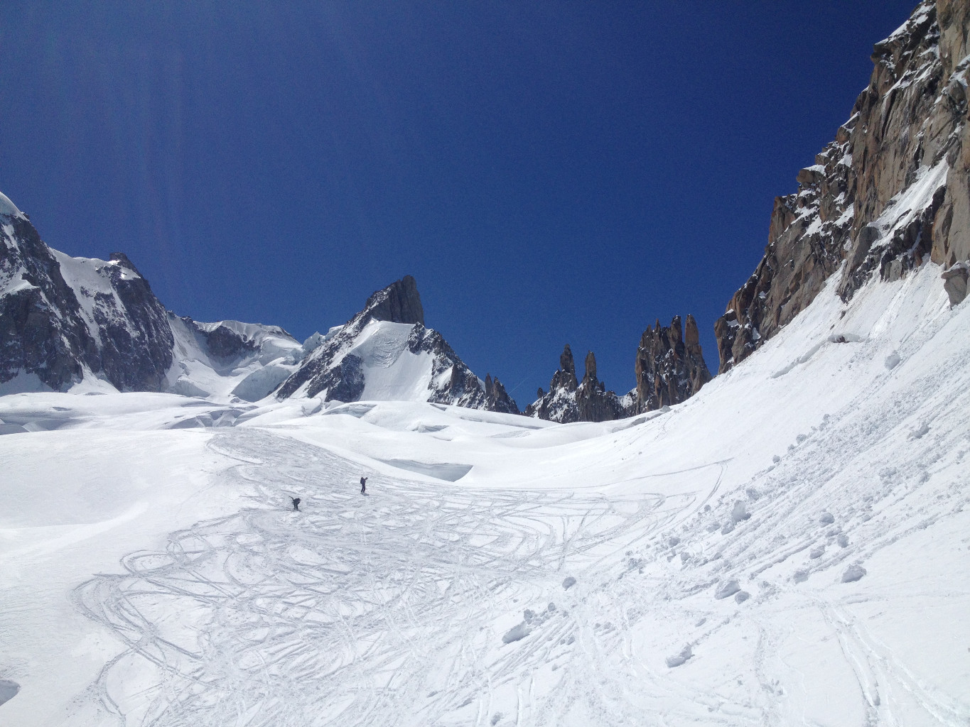 descente par le glacier du Mont Mallet