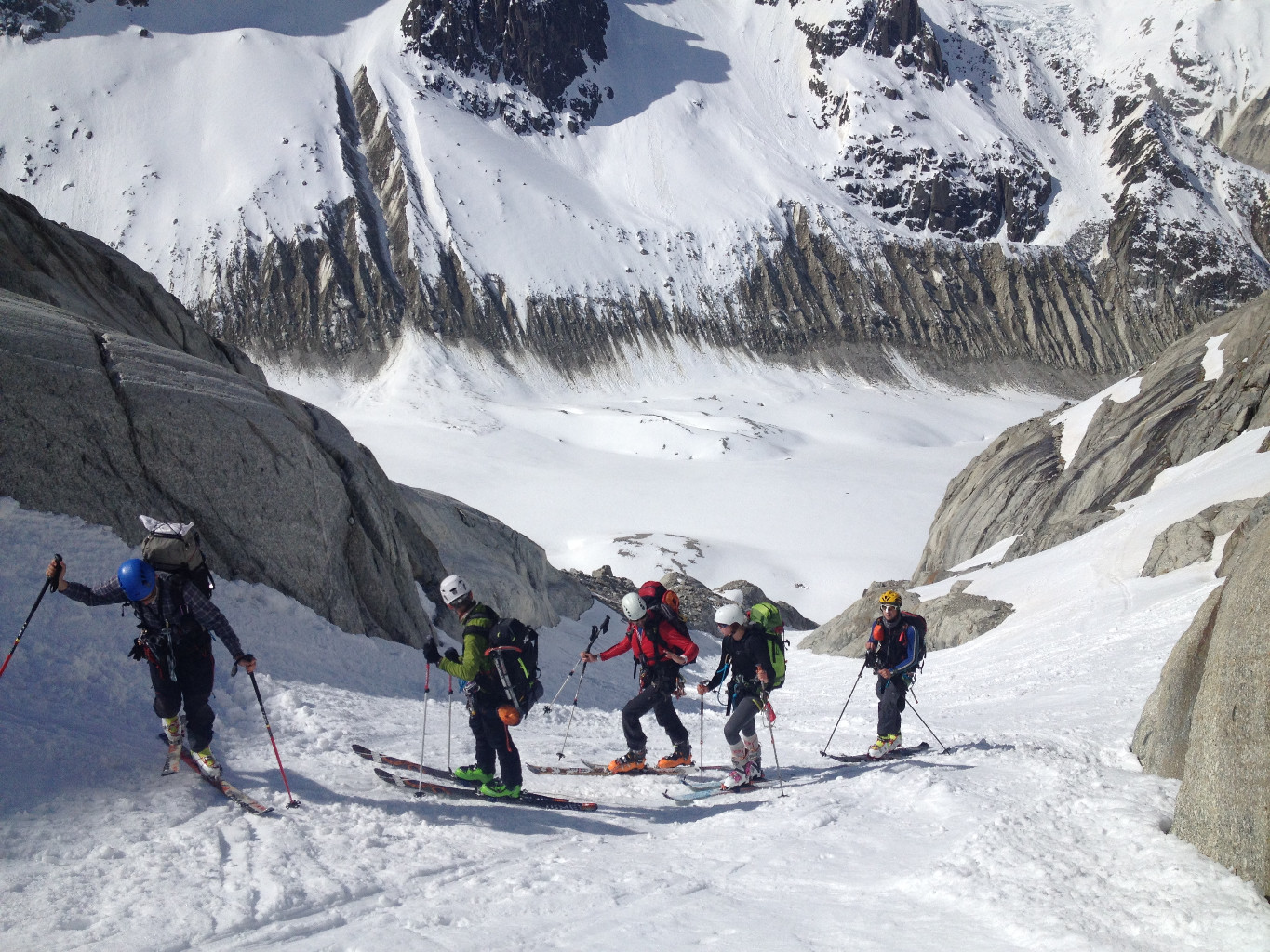 montée au Couvercle par le couloir du Talèfre