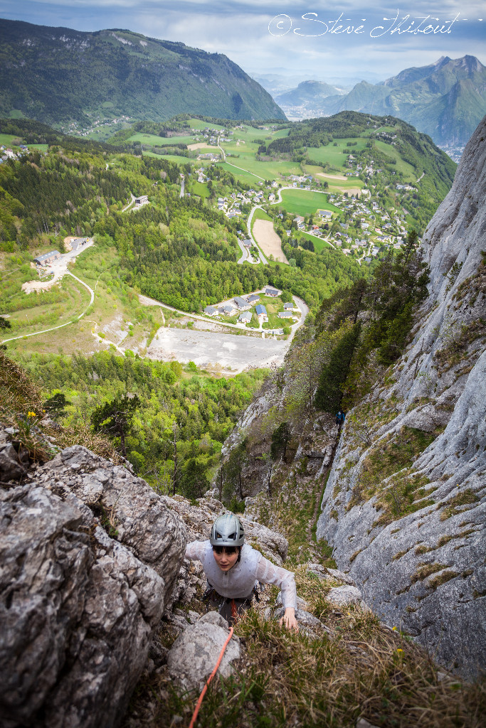 Ye dans la 6e longueur du Couloir Grange