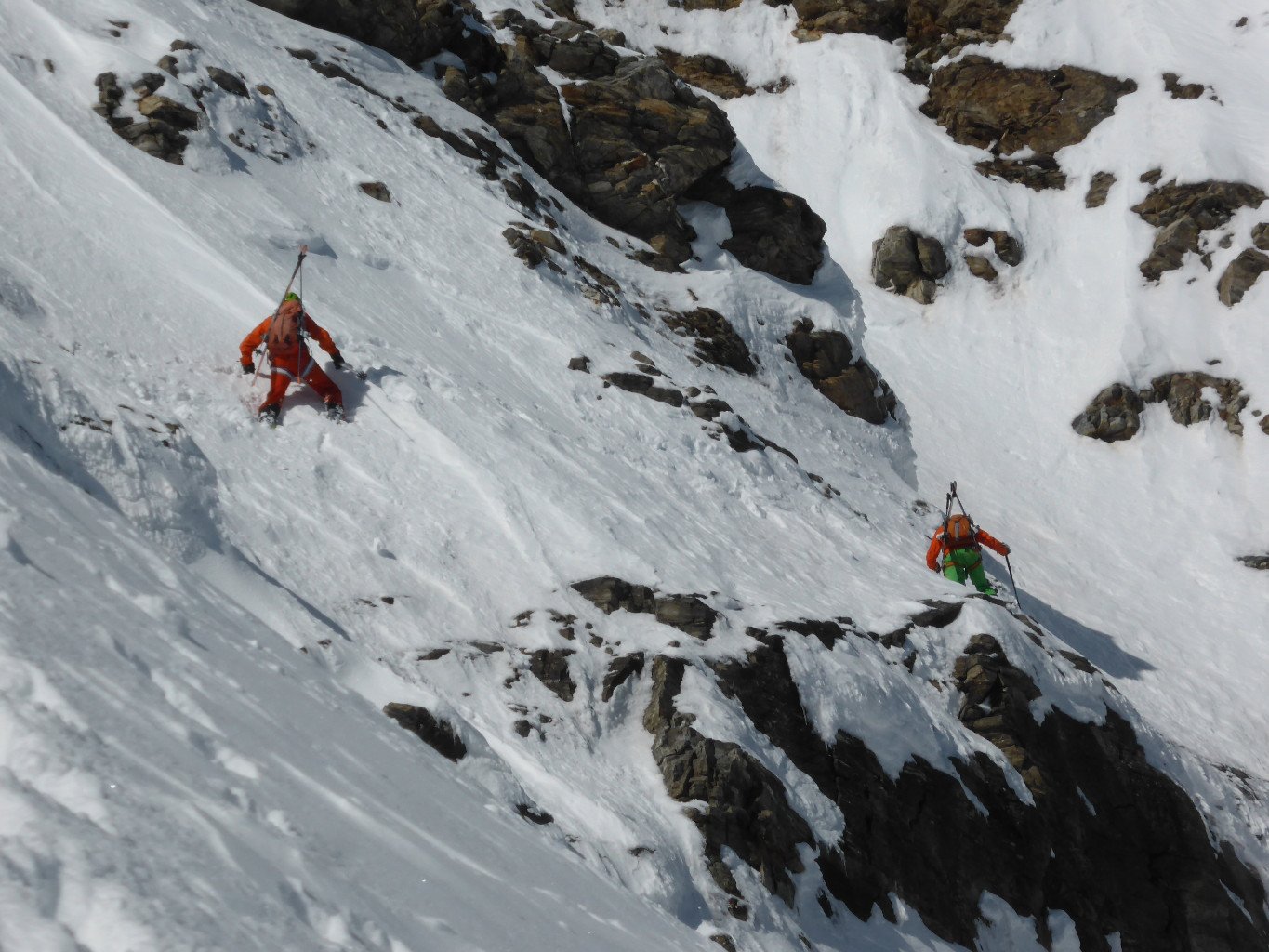 La traversée entre les rochers...