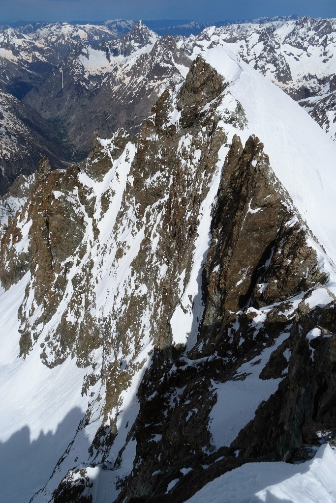 Dôm des Ecrins et couloir de la brèche Lory tracé