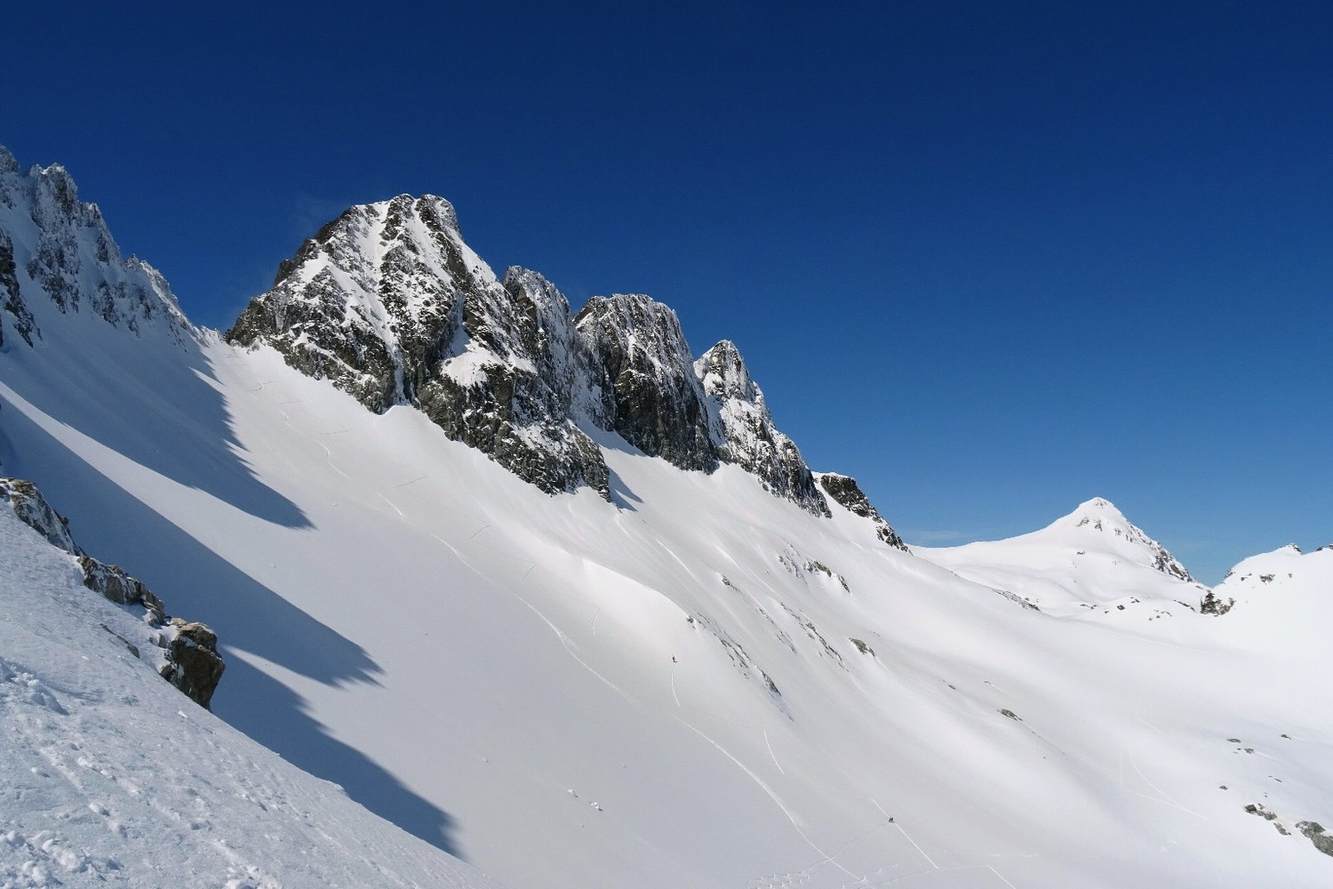 Col Dulong de Rosnay et grandes Aiguilles de l'Argentière