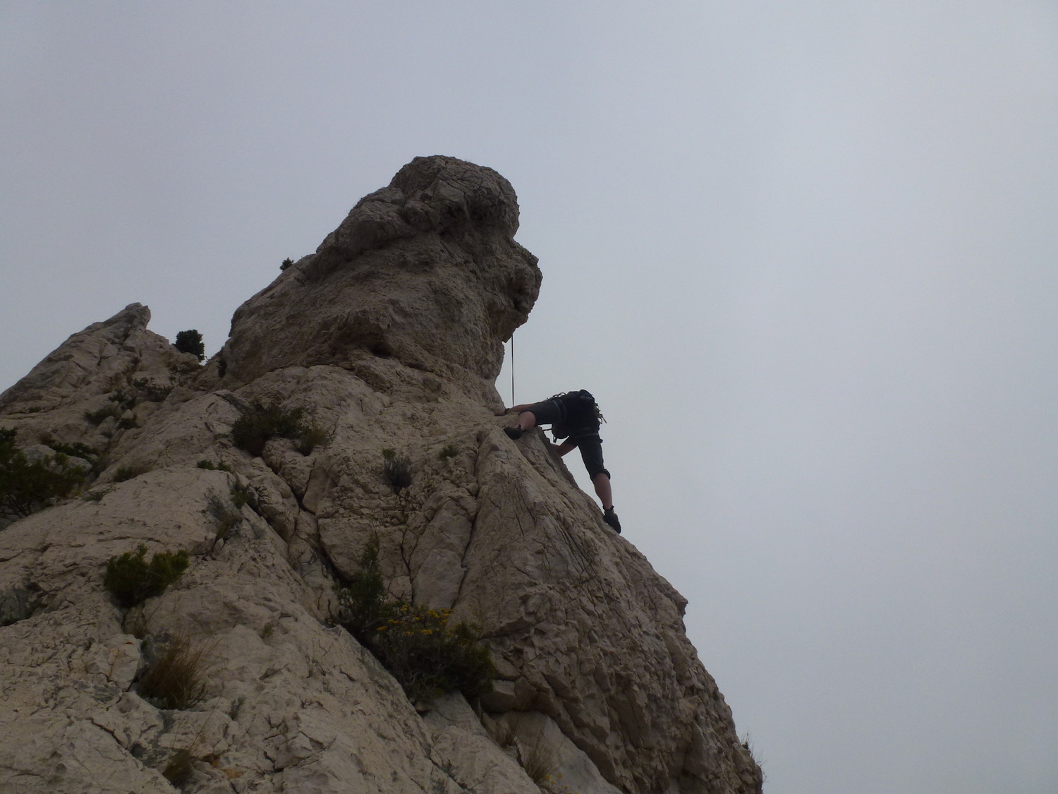 Dernière longueur, juste avant le passage coton (6A+: à droite du téton)