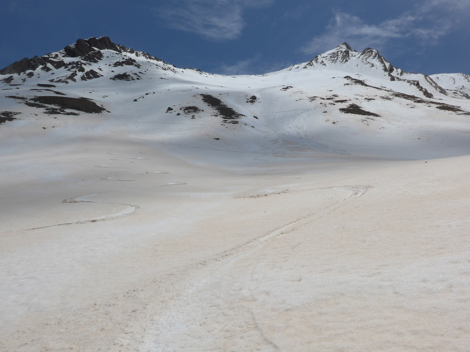 Je purgé avant la descente du dernier ressaut, descente N. de la Crête du Rocher H.