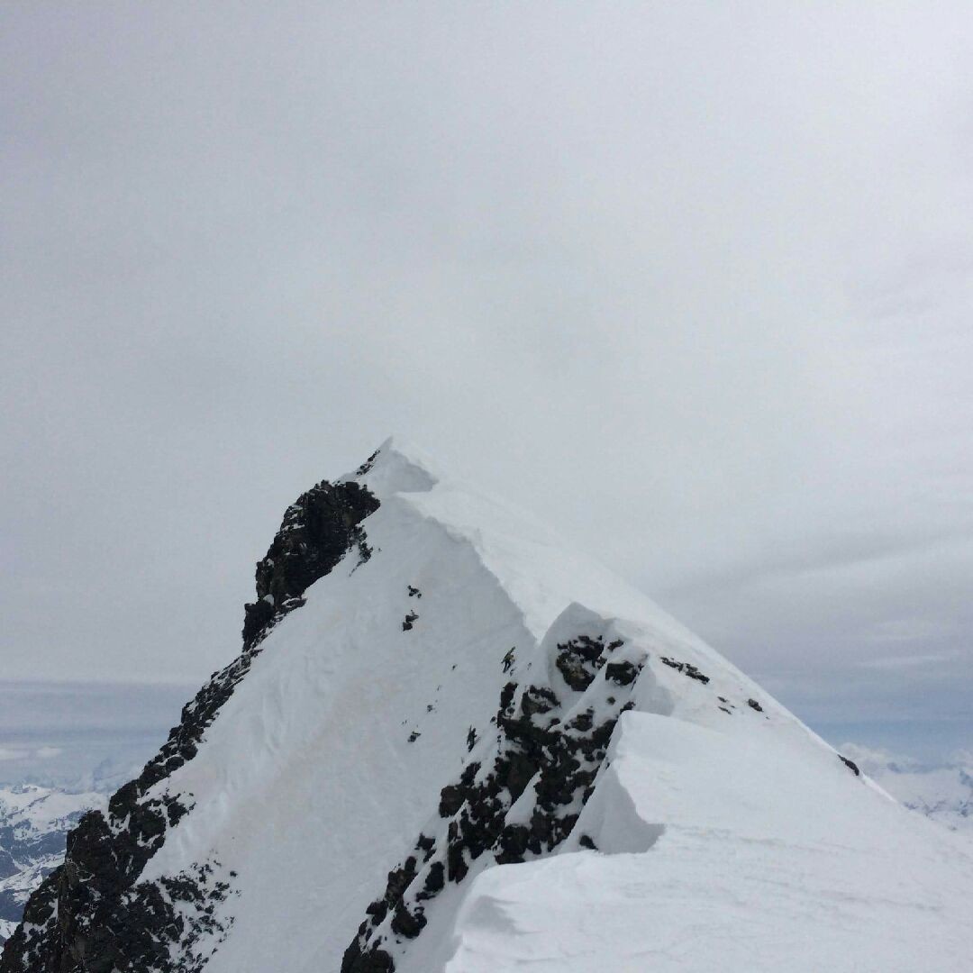 Nous à la sortie du couloir, prise par la cordée voisine