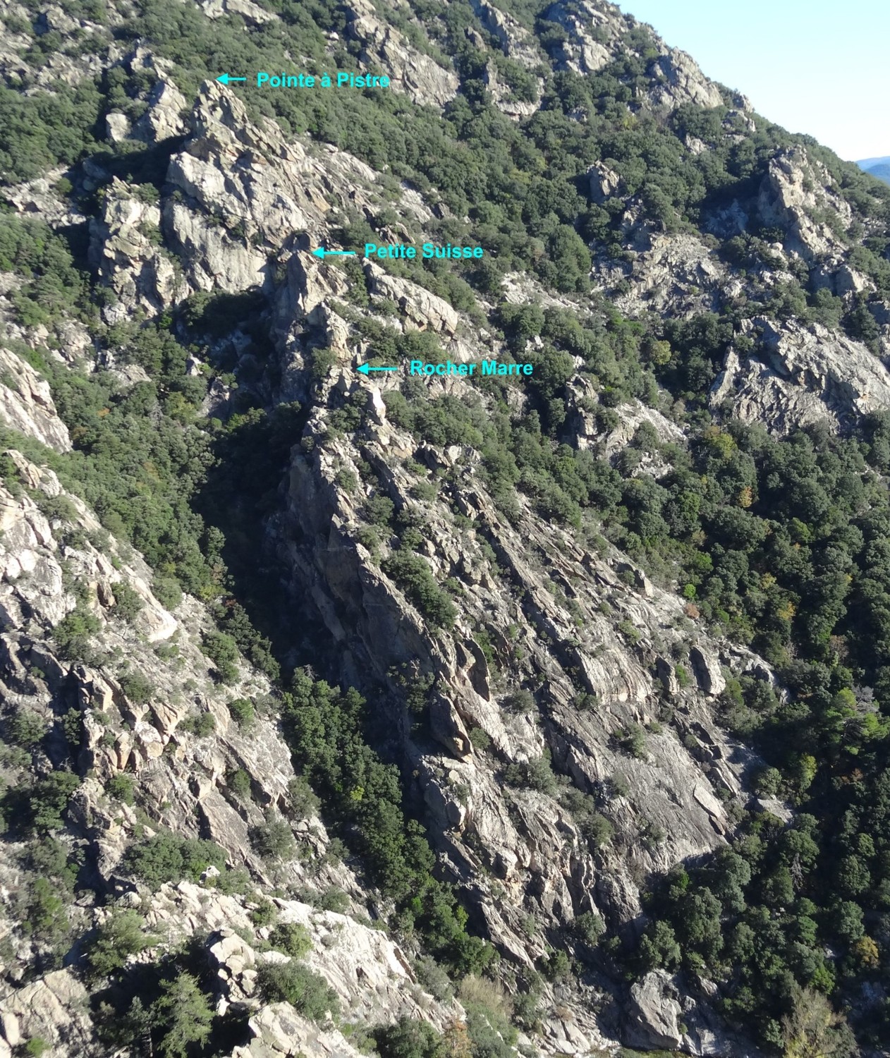 Rocher Marre - Petite Suisse - Pointe à Pistre