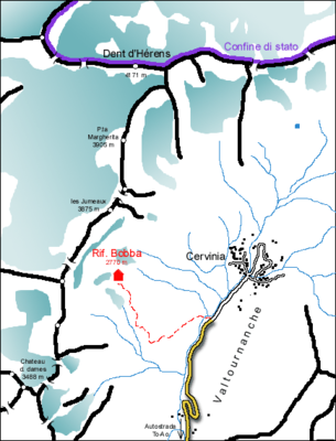 Mappa Rifugio Bobba al Truc Tremetta