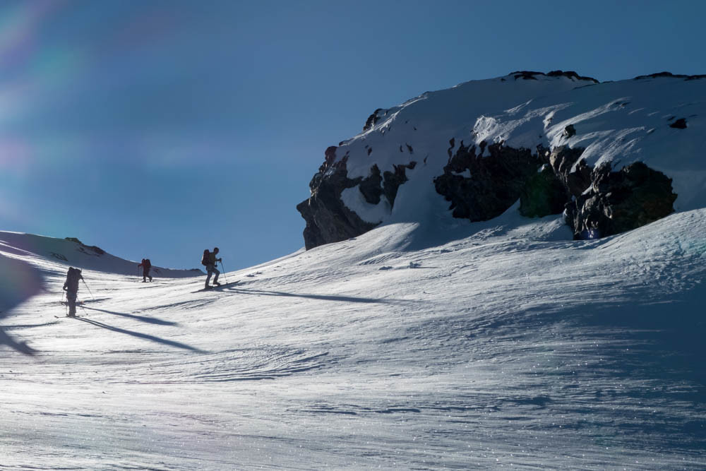 Avant de prendre pied sous le glacier du Grand Méan