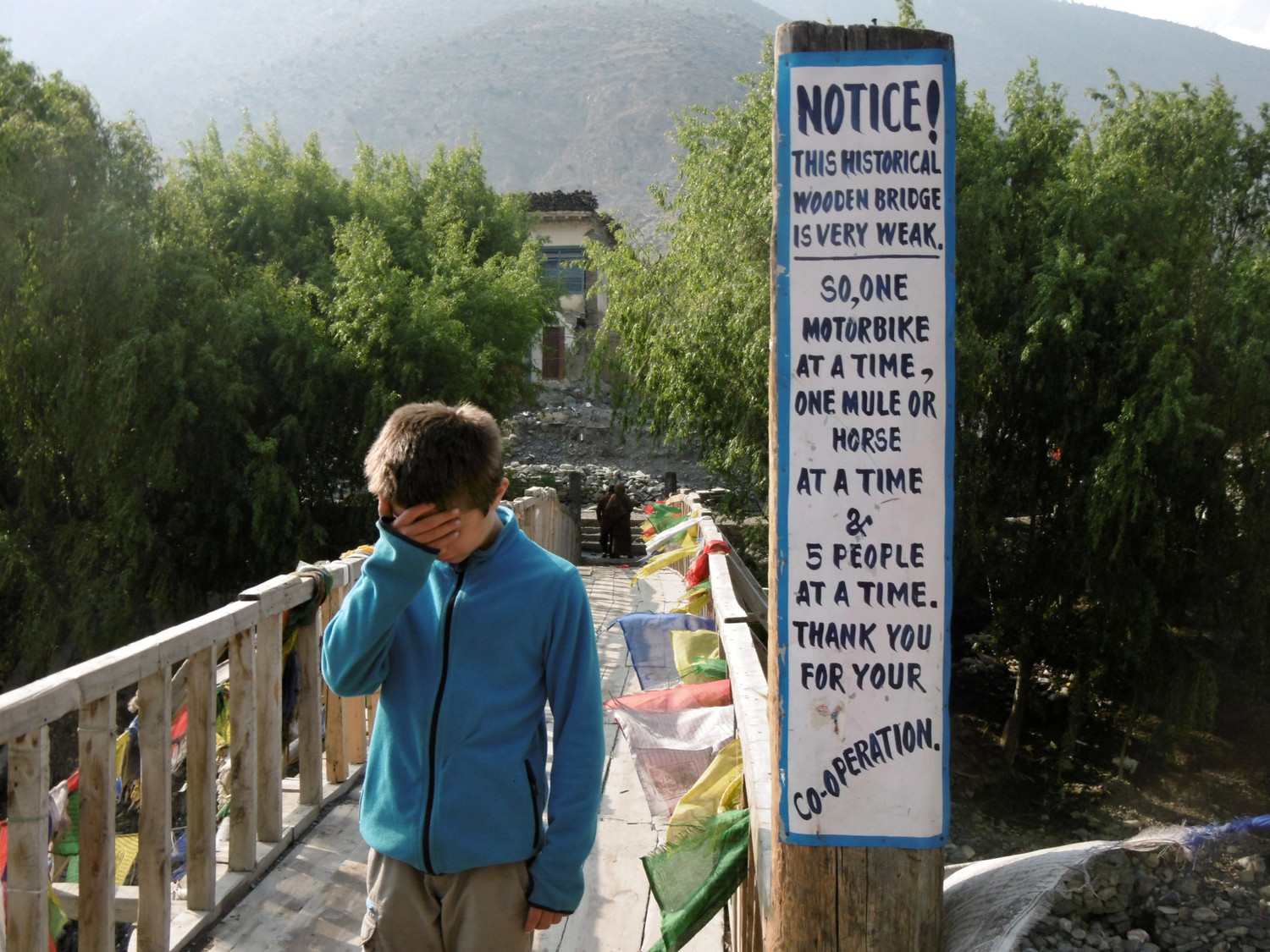Pont de Kagbeni, Arnaud inquiet...