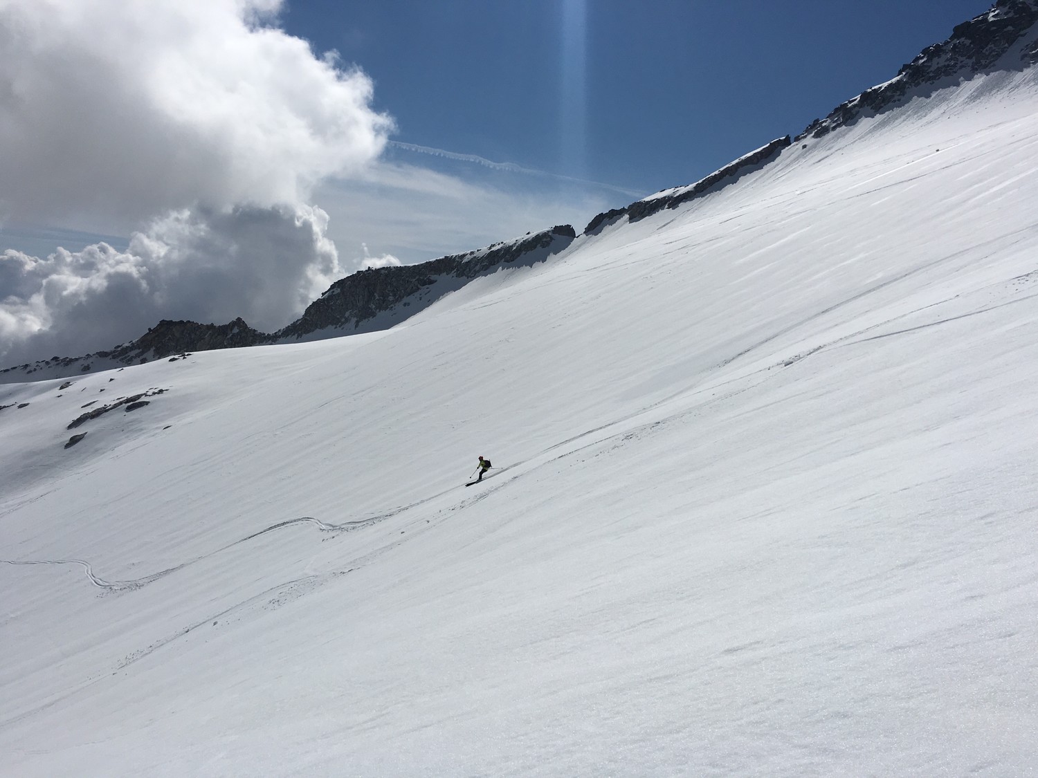 Bonne neige sur le glacier