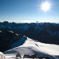 vue depuis l'arête de l'aiguille du midi