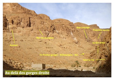 Escalade au Maroc, Todgha Entrée des gorges Au delà des gorges droite