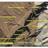 Escalade au Maroc, gorges Todgha vue d'ensemble (topo-8)