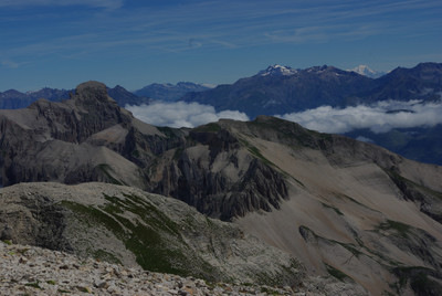 Depuis le sommet, le Mt Blanc