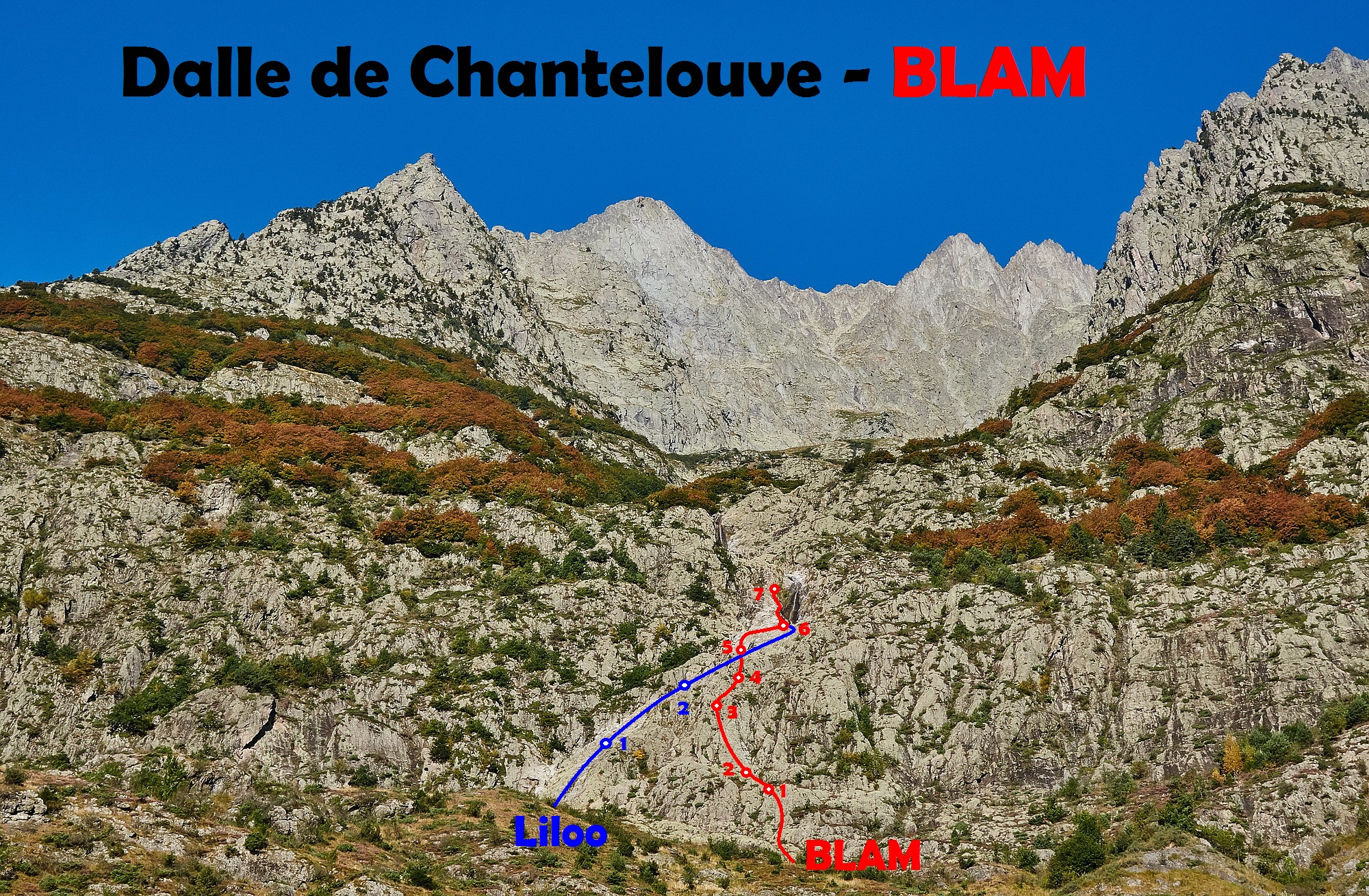 Dalle de Chantelouve - BLAM (tracé avant rééquipement)