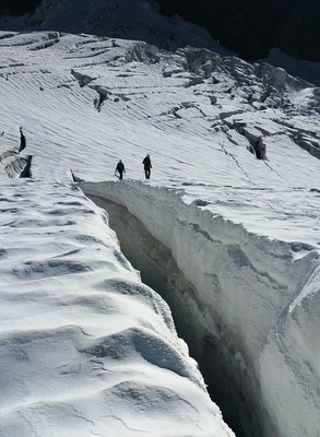 Descente entre les rides (Glacier de Tré-la-Tête) Descente entre les rides (Glacier de Tré-la-Tête)