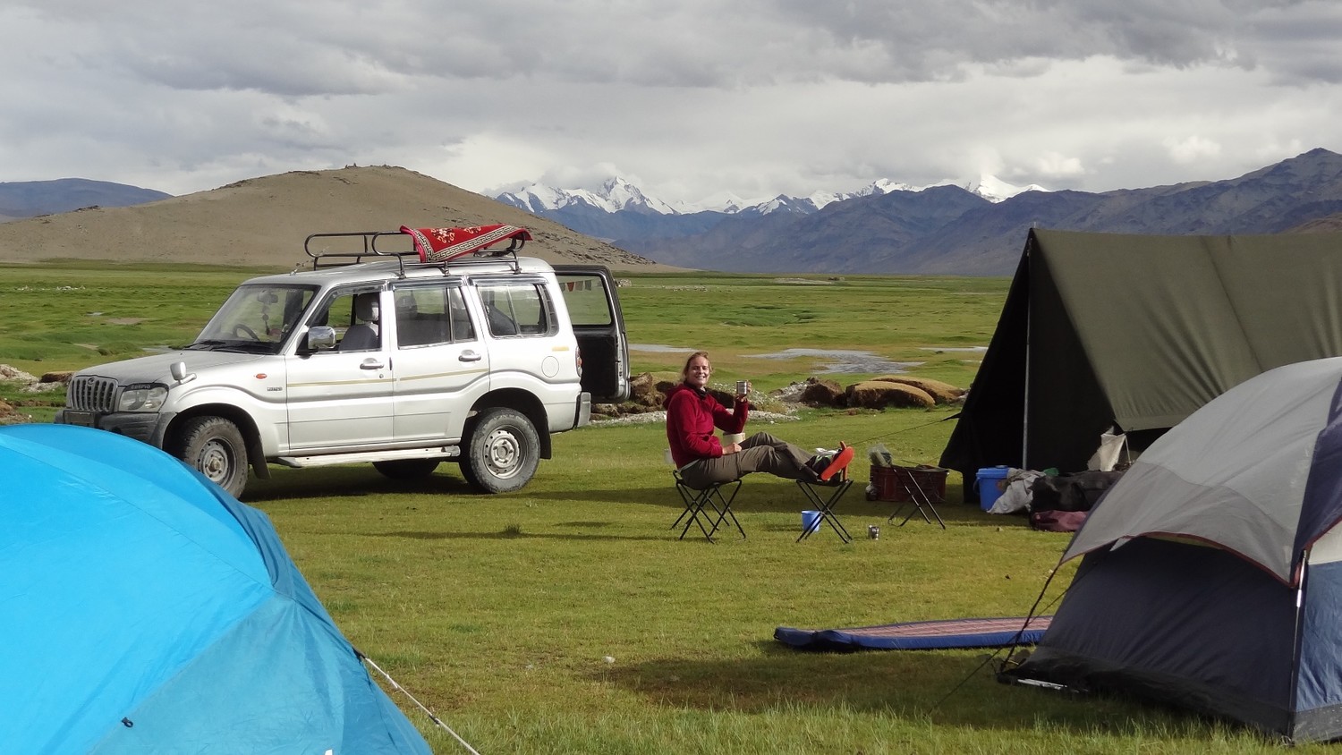 Bivouac de rêve sur les bords du Tso Moriri