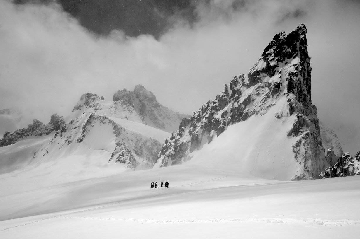 Petitesse de l'Homme face à l'immensité de la montagne; Aiguille Purtscheller