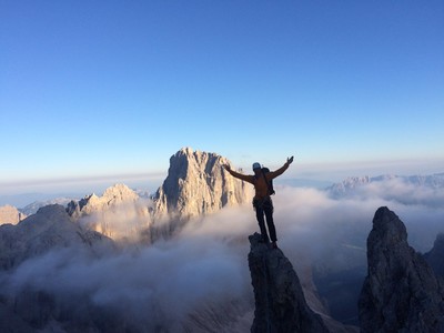 Descente du Pala Di San Martino, Dolomites. Descente du Pala Di San Martino, Dolomites.