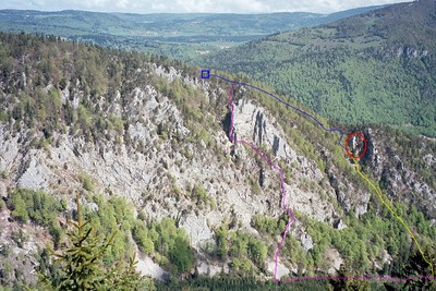 Vue de l'accès au secteur "Coeur de verre" Vue de l'accès au secteur "Coeur de verre"